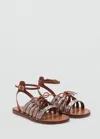 Mango Strap Cord Sandals In Light/pastel Purple