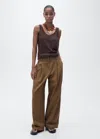 Mango Knit Thin Strap Tank Top In Brown