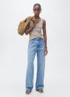 Mango Straight Jeans In Blue