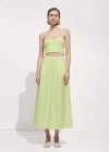 Mango Strapless Cropped Top Pastel Green