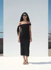 Mango Strapless Dress With Bow Detail Black