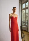 Mango Robe Bustier Encolure Caur Rouge - Femme - S -  In Rouge