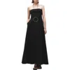 Mango Strapless Fit & Flare Maxi Cocktail Dress In Black