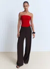 Mango Strapless Fitted Top Red In Red