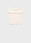 Mango Top Bustier Maille Blanc Cassé - Femme - Xl -  In Neutral