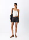 Mango Strapless Top In Multi