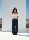 Mango Strapless Top With Ruffles