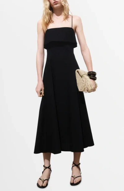 Mango Strappy A-line Dress In Black
