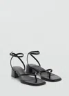 Mango Strappy Heeled Sandals Black