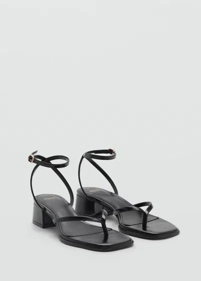 Mango Strappy Heeled Sandals Black