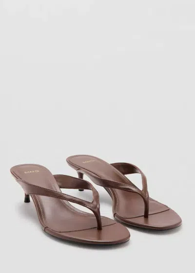 Mango Strappy Heeled Sandals In Chocolate