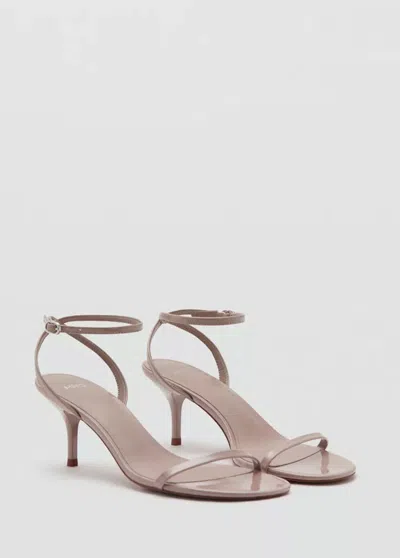 Mango Kitten Heeled Sandals In Animal Print