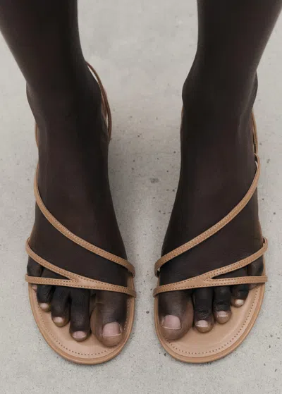 Mango Strappy Heeled Sandals Caramel