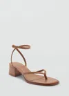 Mango Strappy Heeled Sandals Caramel In Caramel