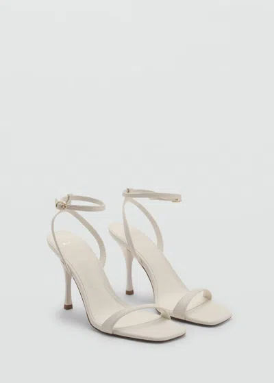 Mango Strappy Heeled Sandals Ecru