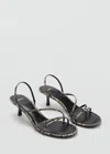 Mango Strappy Heeled Sandals Grey
