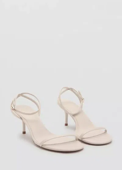 Mango Strappy Heeled Sandals In Ecru