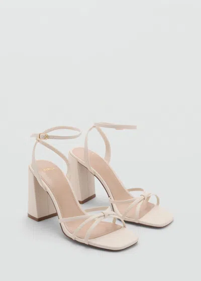 Mango Strappy Heeled Sandals Nude
