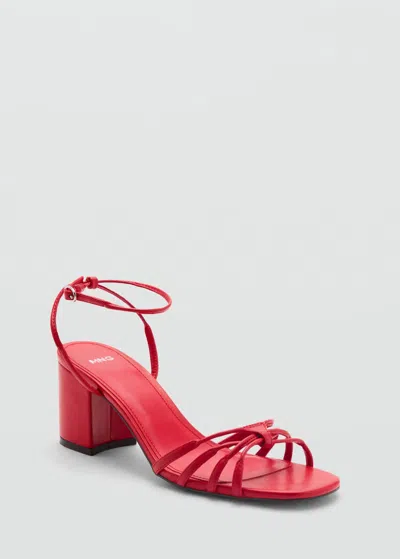 Mango Strappy Heeled Sandals Red