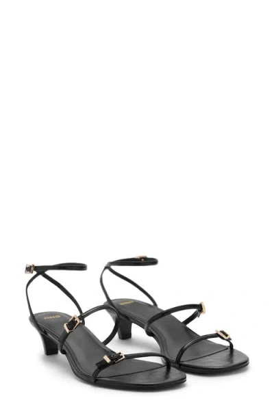 Mango Strappy Kitten Heel Sandal In Animal Print