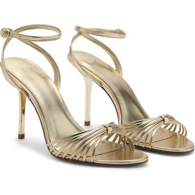 Mango Strappy Sandal In Animal Print