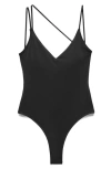 Mango Strappy V-neck One-piece Swimsuit In Black