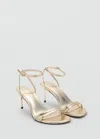 Mango Ankle Strap Sandal In Gold
