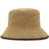 Mango Straw Bucket Hat In Brown