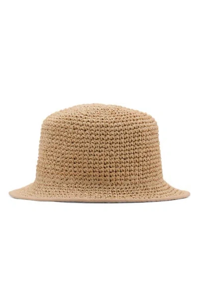 Mango Straw Bucket Hat In Sand