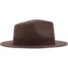 Mango Straw Fedora In Brown