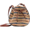 Mango Combined Natural Fibre Bag Dark Navy In Dark Navy