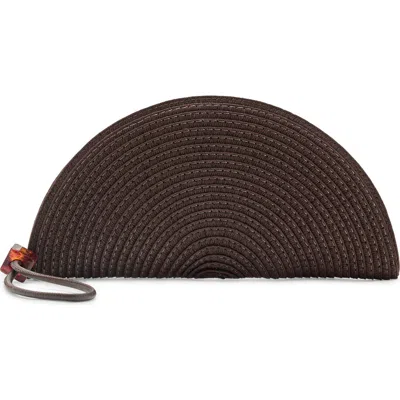 Mango Straw Toiletry Bag In Brown