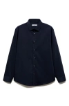 Mango Men's Snap Buttons Overshirt In Dark Navy
