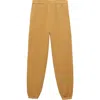 Mango Stretch Cotton Fleece Joggers In Ochre