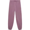 Mango Stretch Cotton Fleece Joggers In Plum