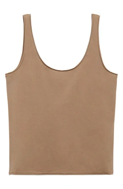 Mango Stretch Cotton Tank In Brown