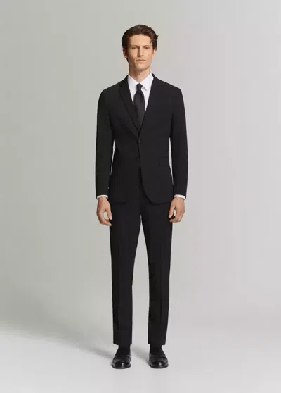 Mango Stretch Fabric Super Slim-fit Suit Trousers In Black