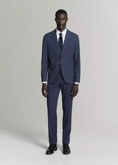 Mango Stretch Fabric Super Slim-fit Suit Trousers In Ink Blue