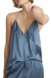 Mango Stretch Silk Camisole In Blue