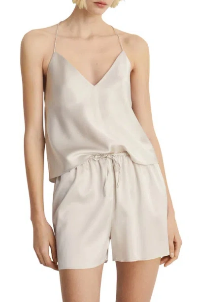 Mango Stretch Silk Camisole In Gray