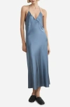 Mango Stretch Silk Nightgown In Blue