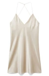 Mango Silk Nightgown In Light/pastel Grey