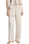 Mango Stretch Silk Pajama Pants In White