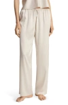 Mango Stretch Silk Pajama Pants In Gray