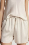 Mango Stretch Silk Pajama Shorts In Neutral