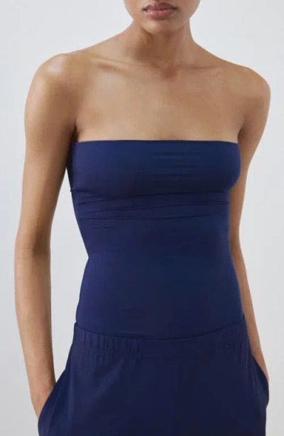 Mango Stretch Tube Top In Blue