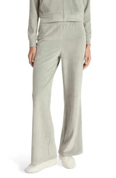 Mango Stretch Velour Pants In Aqua Green