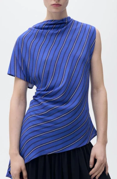 Mango Stripe Asymmetric Top