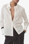 Mango Stripe Button-up Shirt In Ecru
