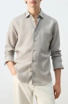 Mango Stripe Button-up Shirt In Neutral
